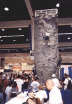 Climbing wall at a conference